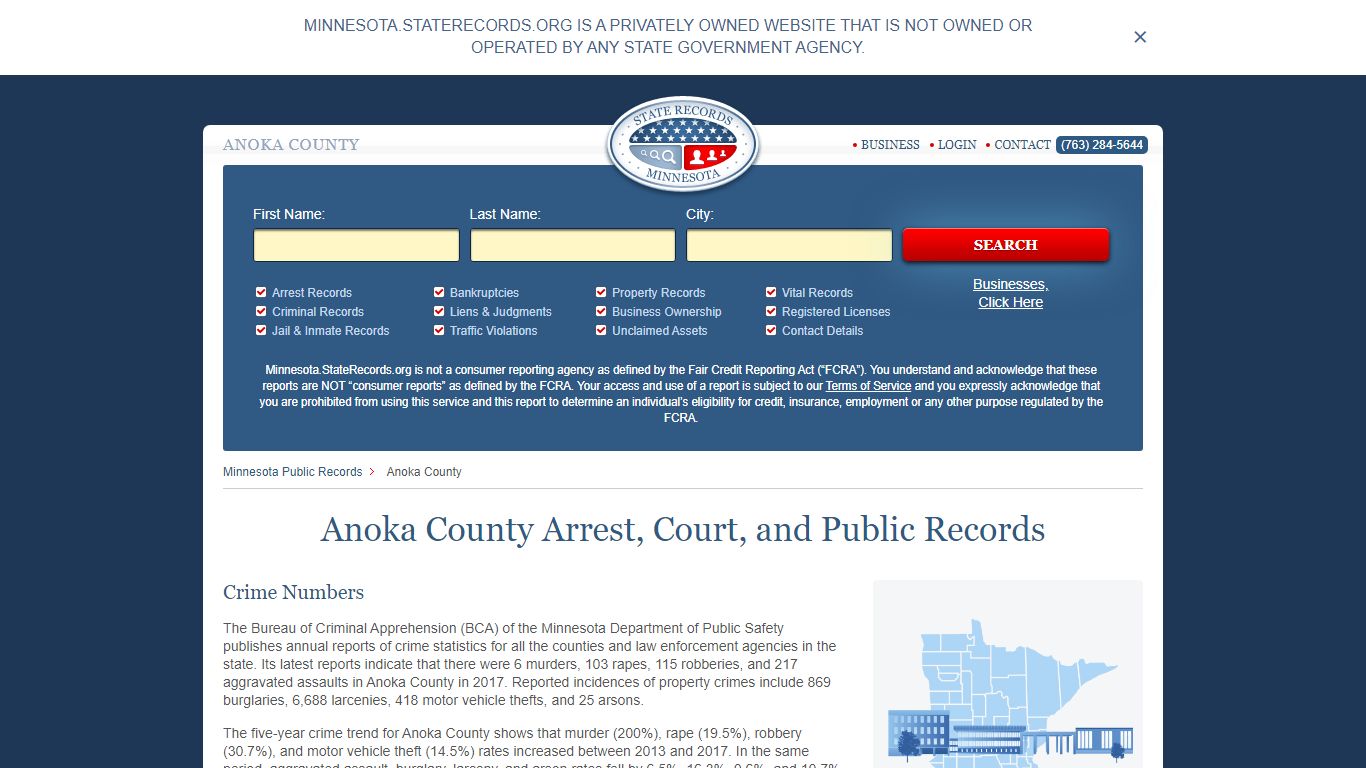 Anoka County Arrest, Court, and Public Records
